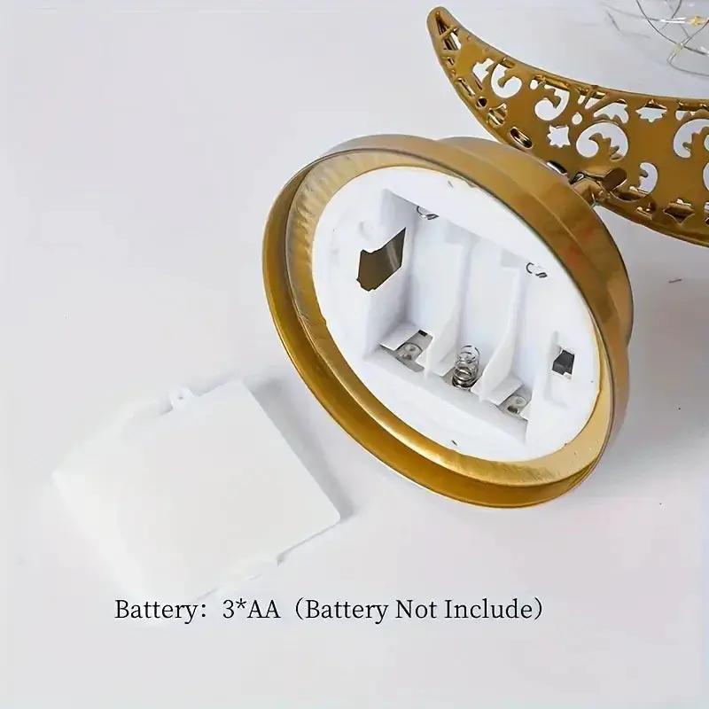 Metal Night Light - Golden Crescent Moon LED by House Of Avana