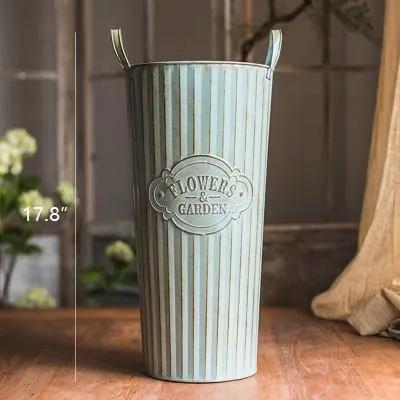 Metal Pot 'Flowers and Garden' Pot with Metal Handles (Set of 3) by RusticReach