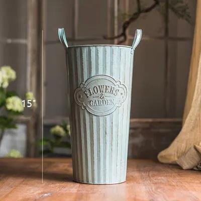 Metal Pot 'Flowers and Garden' Pot with Metal Handles (Set of 3) by RusticReach