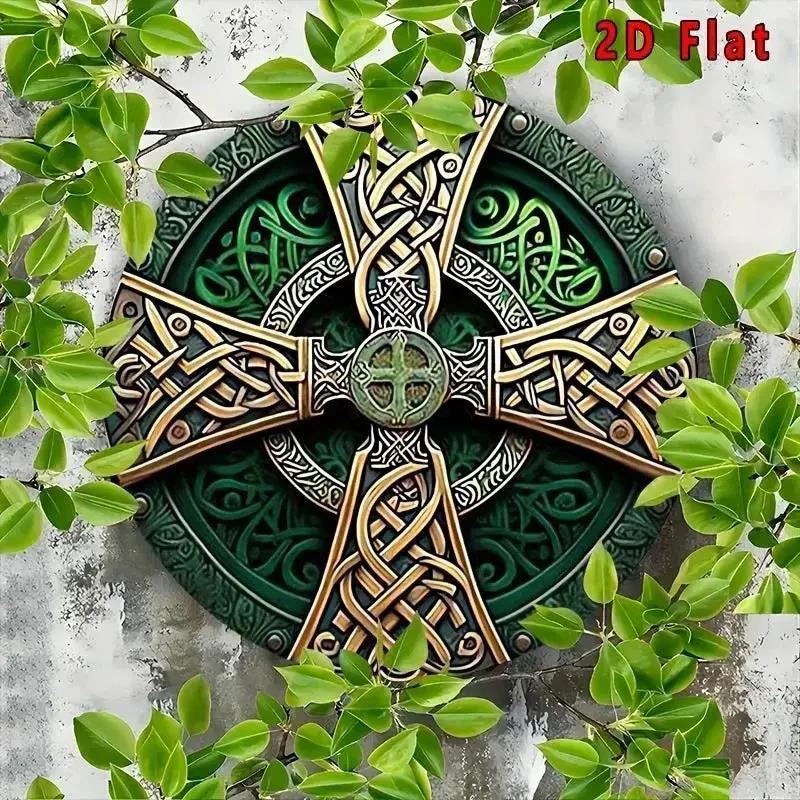Metal Sign - Celtic Knot Metal Green 8x8 Inch by House Of Avana