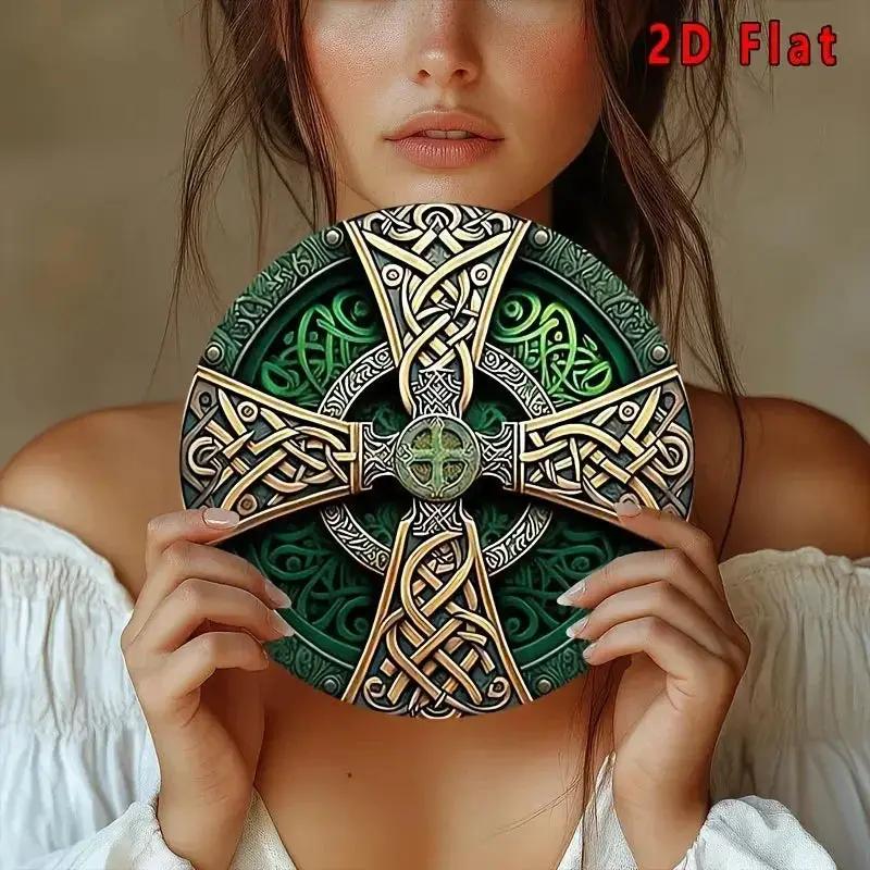 Metal Sign - Celtic Knot Metal Green 8x8 Inch by House Of Avana