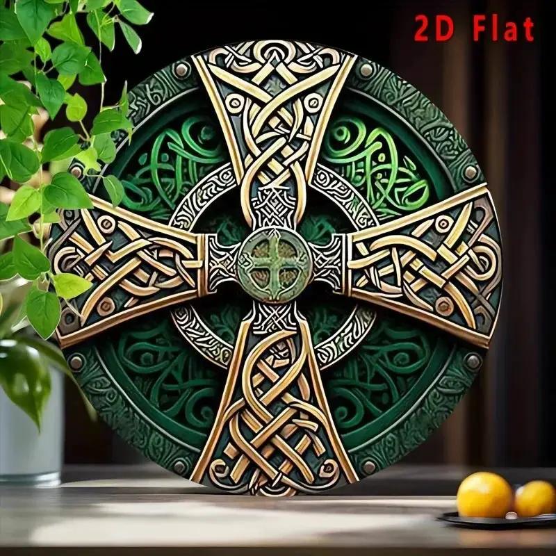 Metal Sign - Celtic Knot Metal Green 8x8 Inch by House Of Avana
