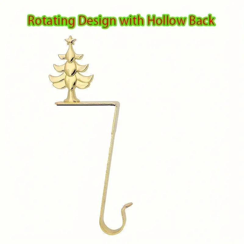 Metal Sock Hook - Heavy-Duty Iron Fireplace Hanger with Red & Golden Design by House Of Avana