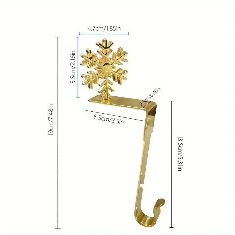 Metal Sock Hook - Heavy-Duty Iron Fireplace Hanger with Red & Golden Design by House Of Avana