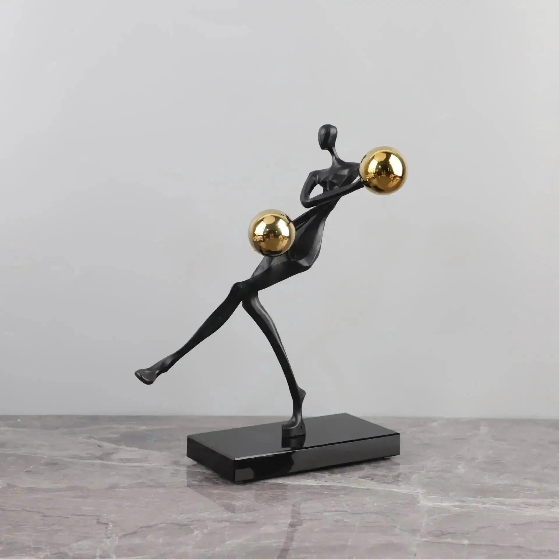 Modern Abstract Human Sculpture with Golden Spheres | Table Decor by House Of Avana