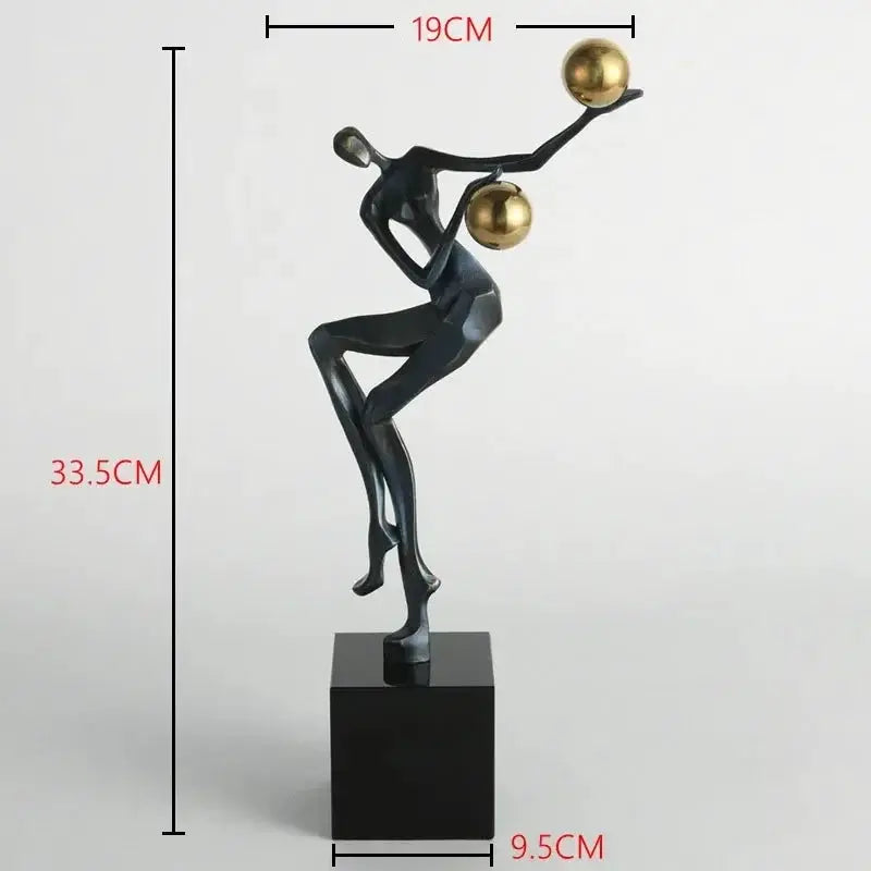 Modern Abstract Human Sculpture with Golden Spheres | Table Decor by House Of Avana