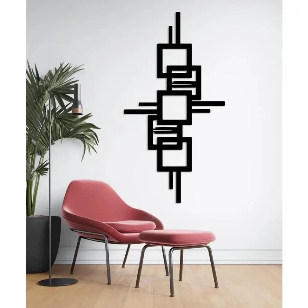 Metal Wall Art Geometric Design with Diagonal Lines Large Modern Statement Piece by House Of Avana