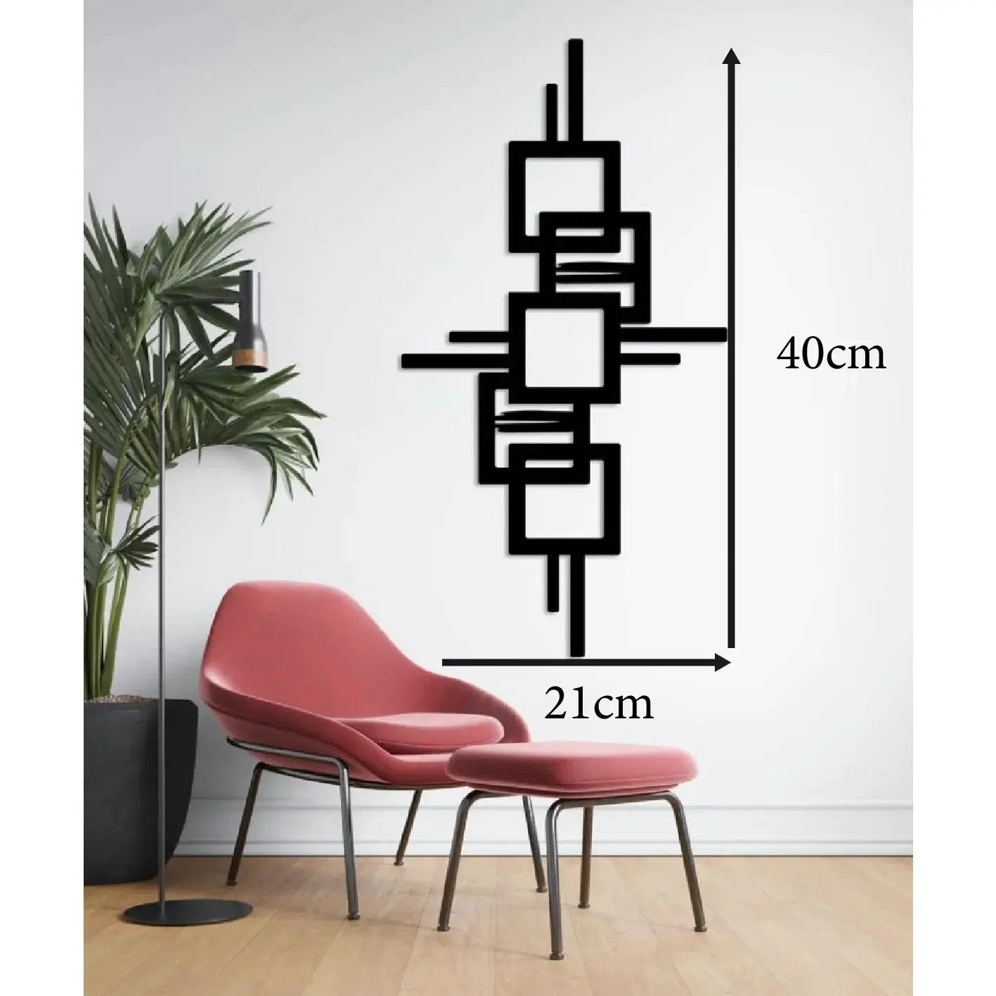Metal Wall Art Geometric Design with Diagonal Lines Large Modern Statement Piece by House Of Avana