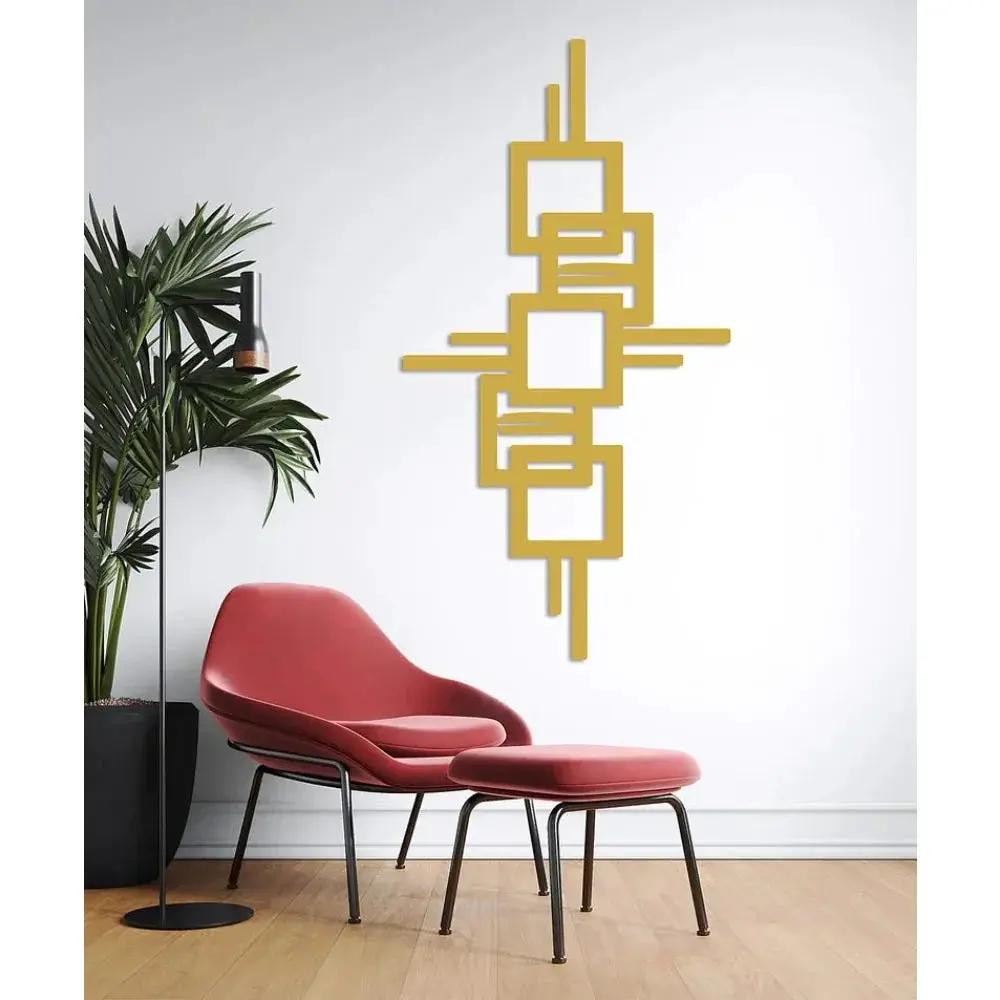 Metal Wall Art Geometric Design with Diagonal Lines Large Modern Statement Piece by House Of Avana