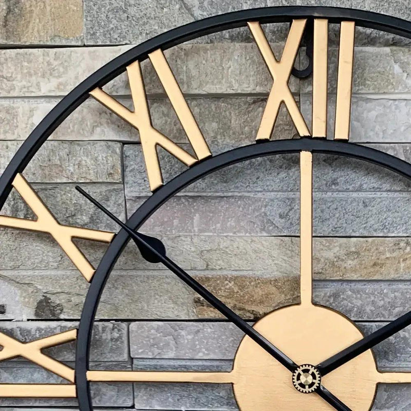 Metal Wall Clock with Roman Numerals, Silent Non-Ticking Mechanism for Home and Office Decor by House Of Avana