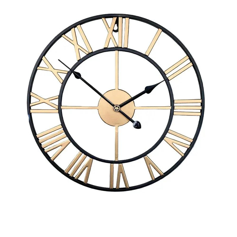 Metal Wall Clock with Roman Numerals, Silent Non-Ticking Mechanism for Home and Office Decor by House Of Avana