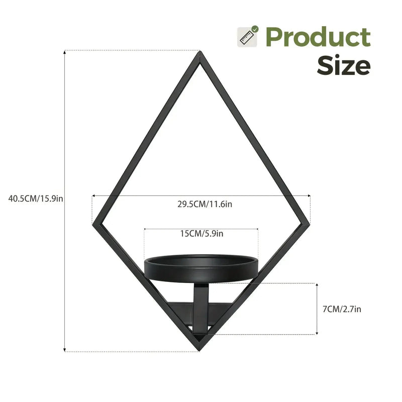 Metal Wall Planters with Geometric Frame - 3-Pack Hanging Shelves by House Of Avana