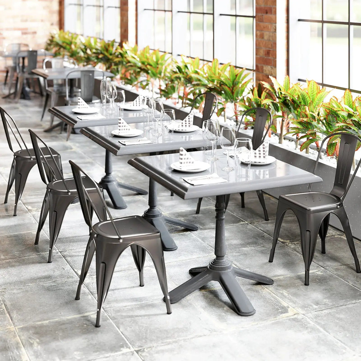 Metal Dining Chairs Set of 4 with Removable Backrest for Dining Room Restaurant Living Room by DirectDeals