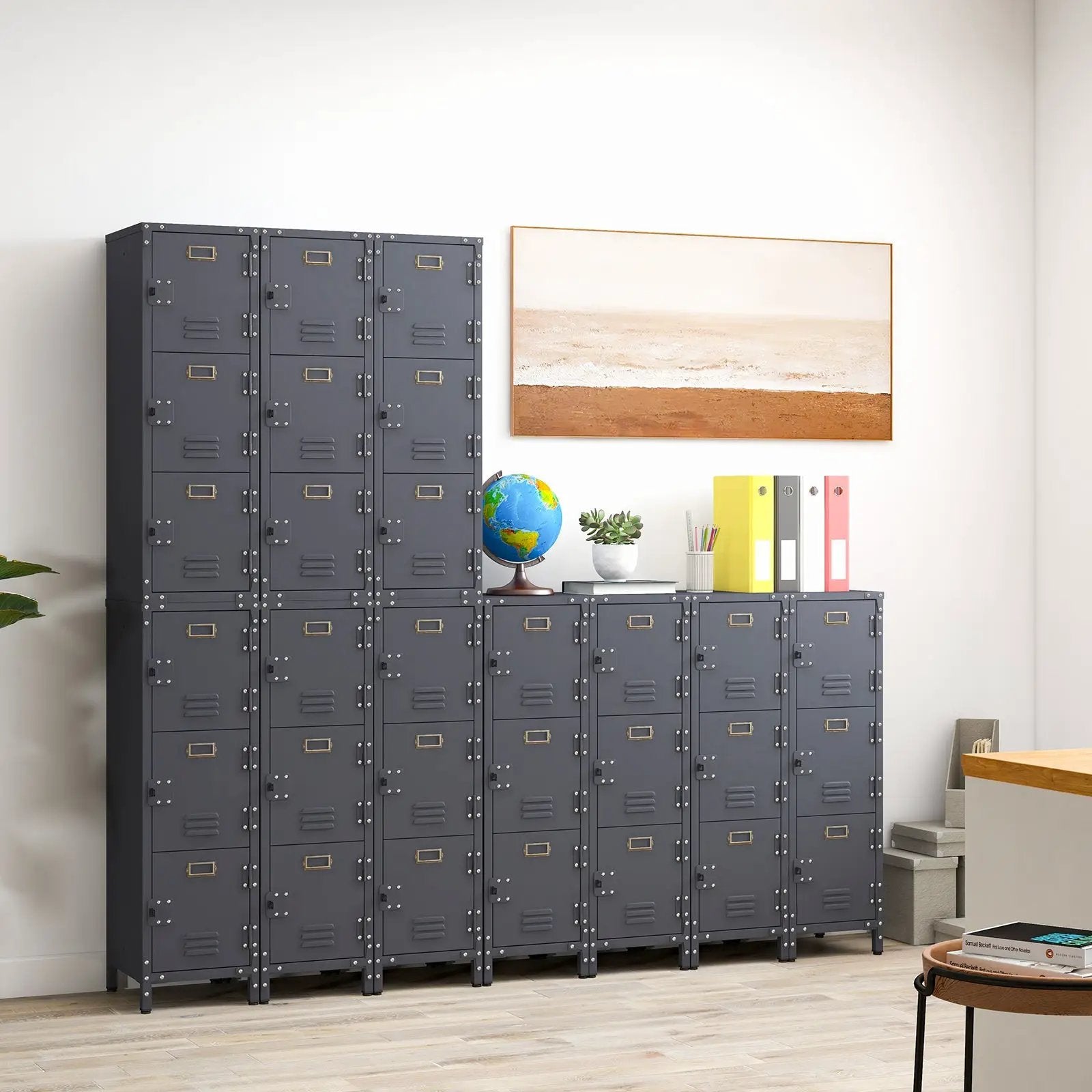 Metal Storage Locker with 3 Lockable Doors and Adjustable Feet by DirectDeals