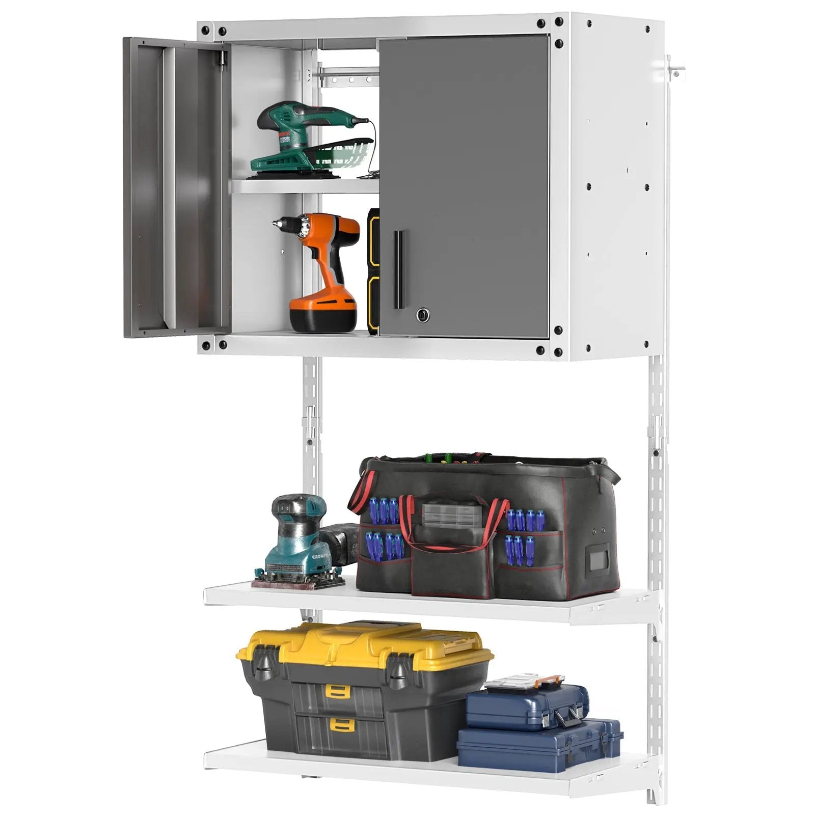 Metal Wall Cabinet with Lock and 3 Adjustable Shelves by DirectDeals
