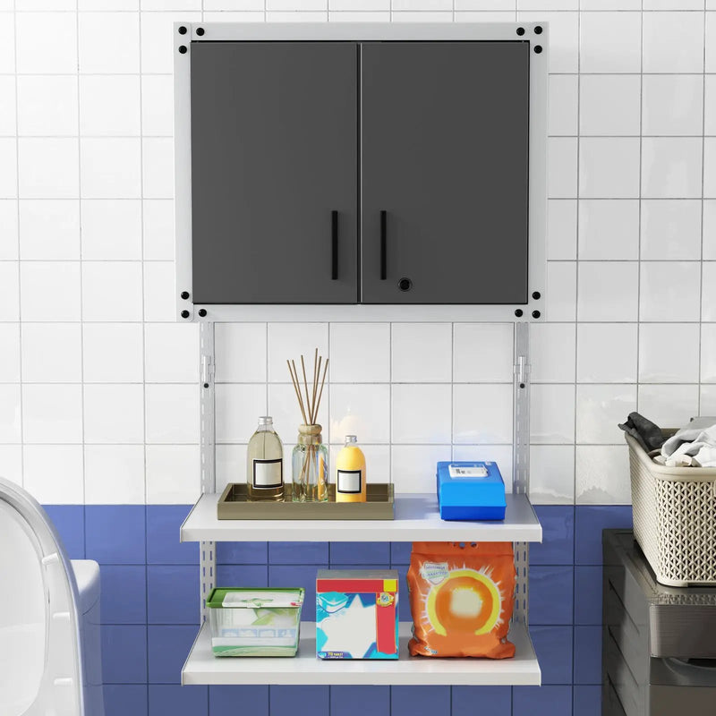 Metal Wall Cabinet with Lock and 3 Adjustable Shelves by DirectDeals