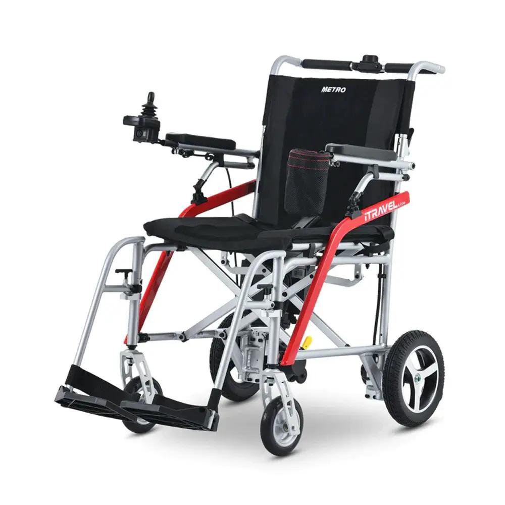 Metro Mobility iTravel Lite 24V/10AH 200W Premium Portable Folding Power Wheelchair, 220LBS (SAK97362) by SAKSBY WHOLESALE