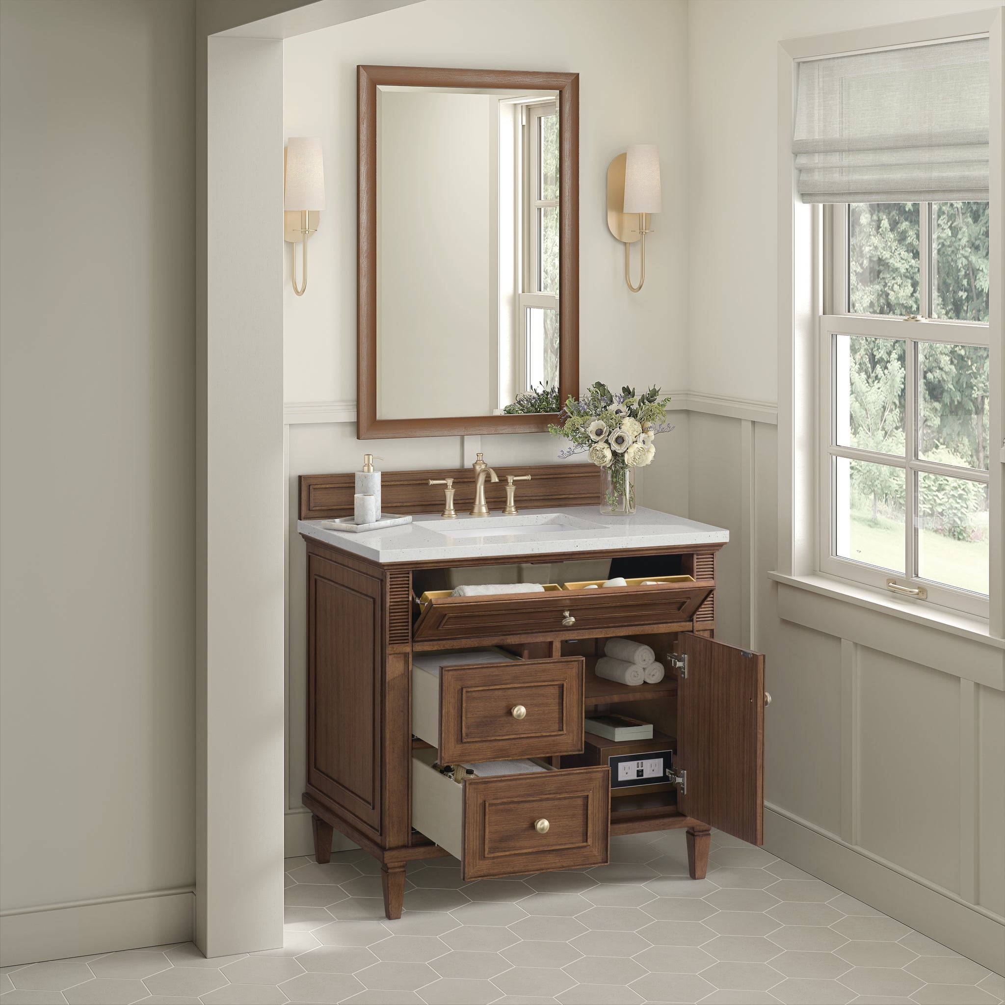 James Martin Lorelai 36" Single Bathroom Vanity, Mid-Century Walnut, view 23