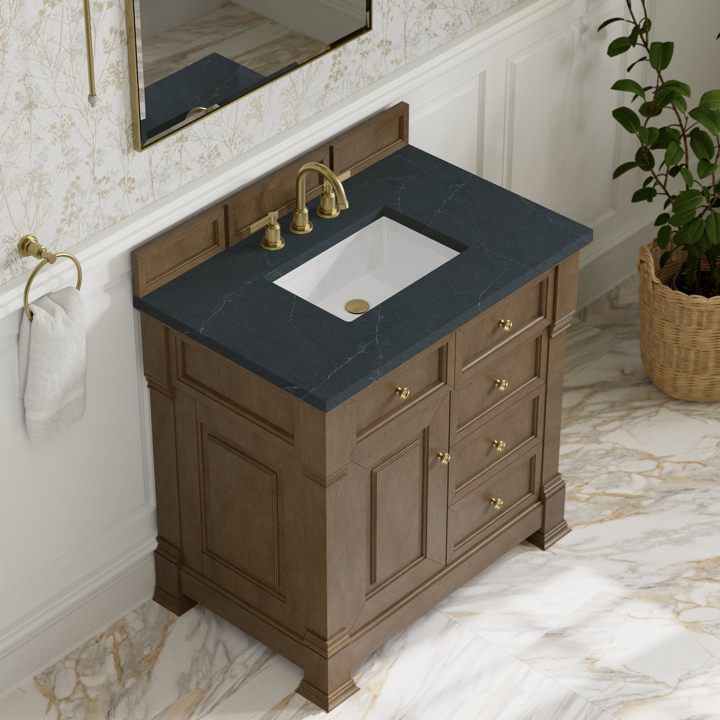 James Martin Brookfield 36" Single Bathroom Vanity, Pecan, view 33