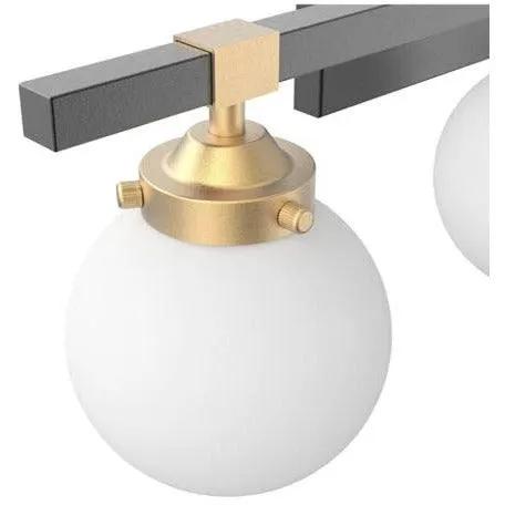 Tipace Mid Century Modern Bathroom Vanity Light Fixtures 3 Lights Milky White Glass Shades Black/Golden Bathroom Light Fixture(Exclude Bulb) by Selzalot