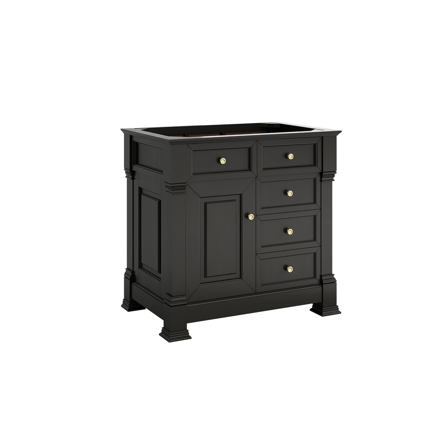 James Martin Brookfield 36" Single Bathroom Vanity, Black Onyx, cabinet without a countertop