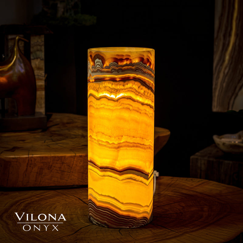 Miami Sunset Onyx Lamp (Cylinder Table Lamp #5), photo 4 of 5