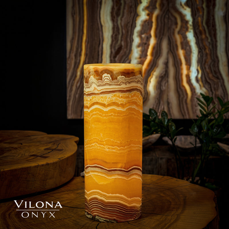 Miami Sunset Onyx Lamp (Cylinder Table Lamp #5), photo 2 of 5