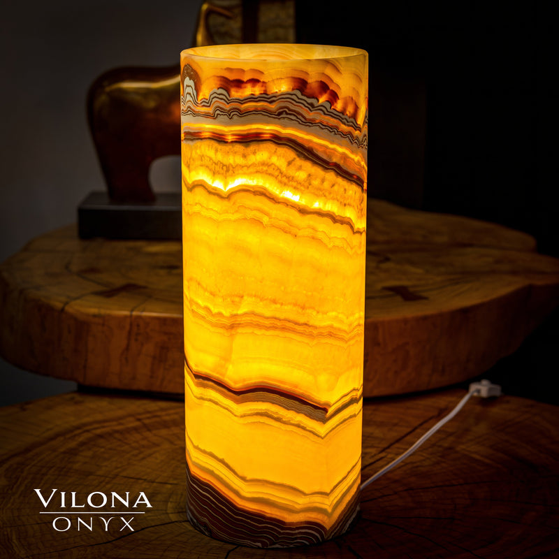 Miami Sunset Onyx Lamp (Cylinder Table Lamp #5), photo 3 of 5