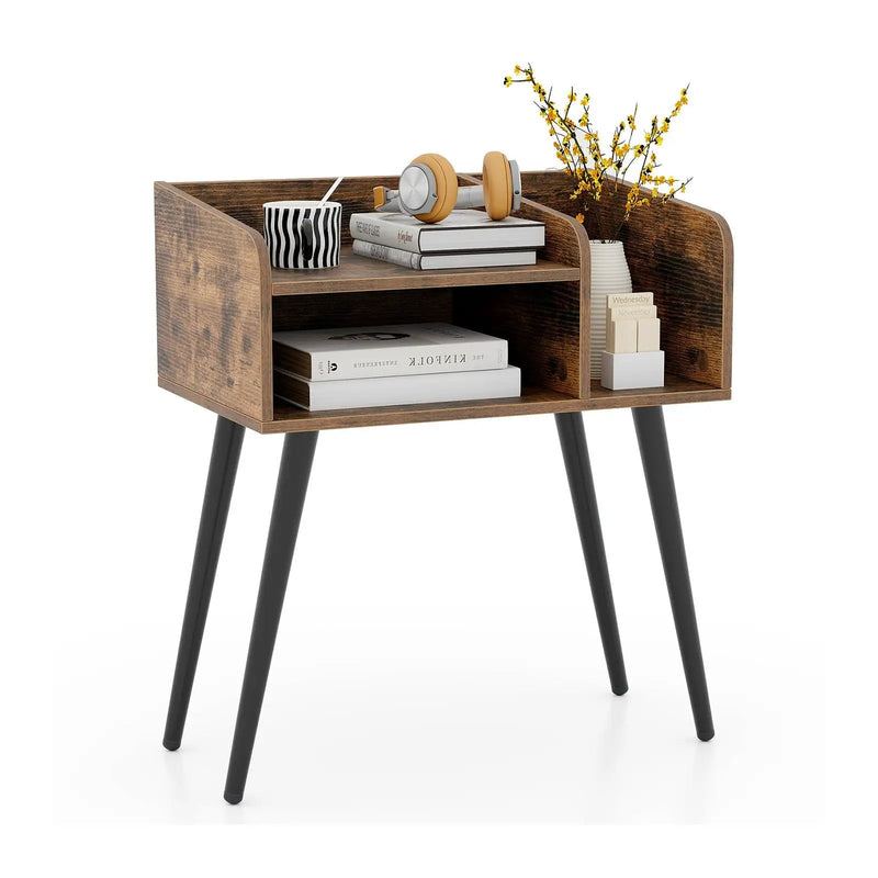 Mid Century Modern Nightstand with Open Shelves by DirectDeals
