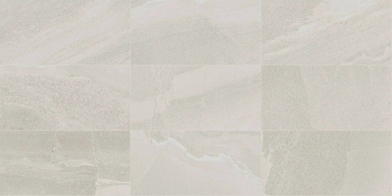 Milestone North White Cove Base Stone Look Porcelain 6x12 by landmarkceramics