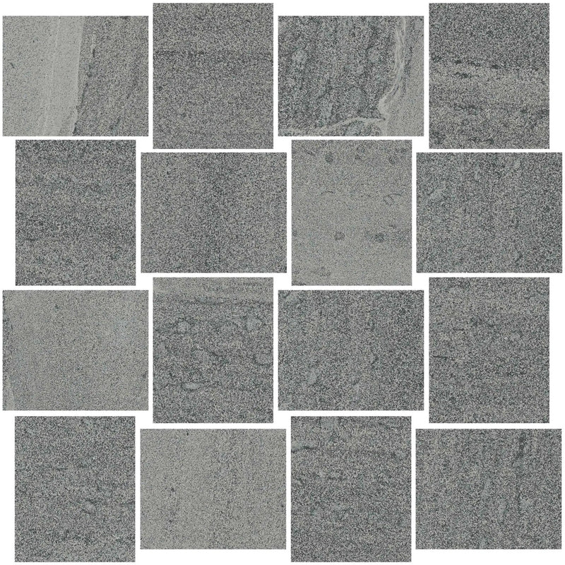 Milestone South Grey Mosaic B Stone Look Porcelain Mosaics 12x12 by landmarkceramics