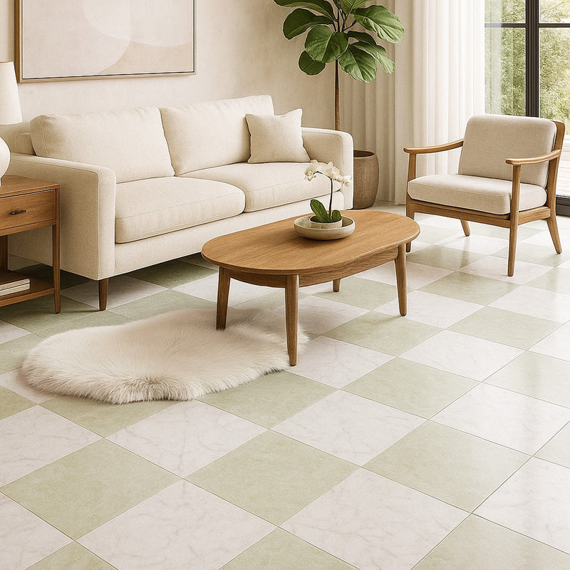 Italian Carrara, Ming Green Polished Checkerboard Pattern Marble Tiles 12x12 Marble Polished 12x12 Tiles — 2