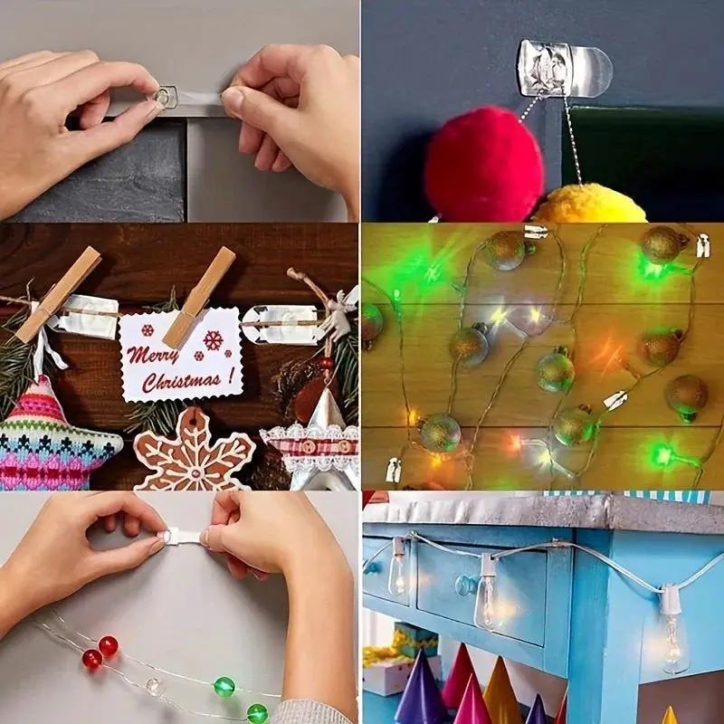 Mini Plastic Self-Adhesive Hooks - Strong & Traceless for Indoor/Outdoor Decor by House Of Avana