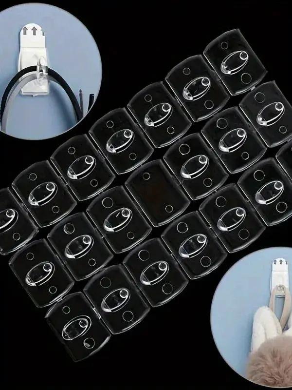 Mini Plastic Self-Adhesive Hooks - Strong & Traceless for Indoor/Outdoor Decor by House Of Avana