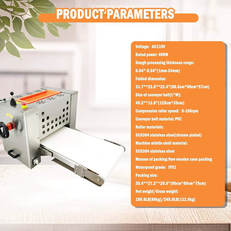 Mini Reversible Stainless Steel Commercial Pastry Pizza Dough Roller Sheeter (SAK92751) by SAKSBY WHOLESALE