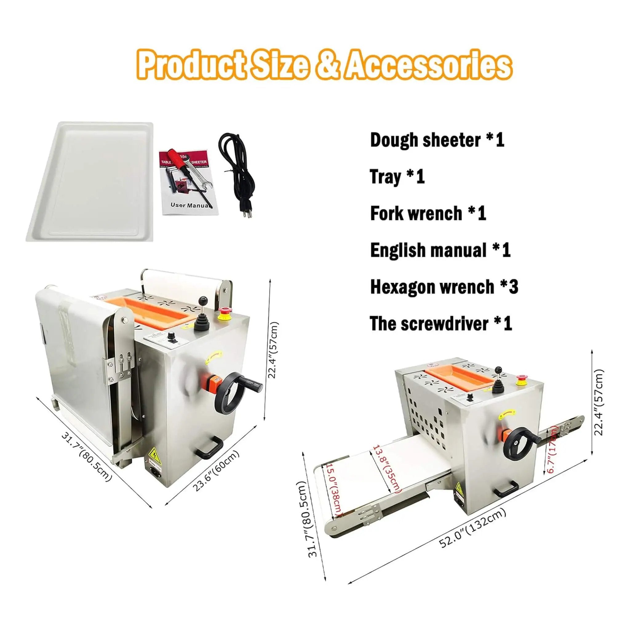 Mini Reversible Stainless Steel Commercial Pastry Pizza Dough Roller Sheeter (SAK92751) by SAKSBY WHOLESALE