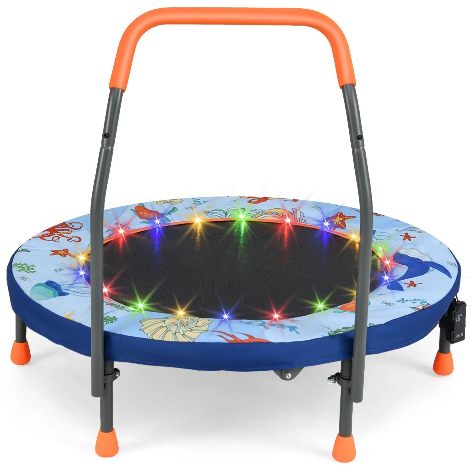 Mini Trampoline Folding Small Rebounder for Kids with Lights by DirectDeals