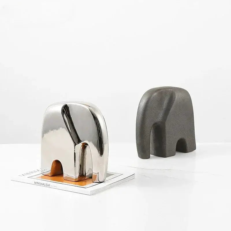 Modern Abstract Elephant Sculpture for Minimalist Home Decor by House Of Avana