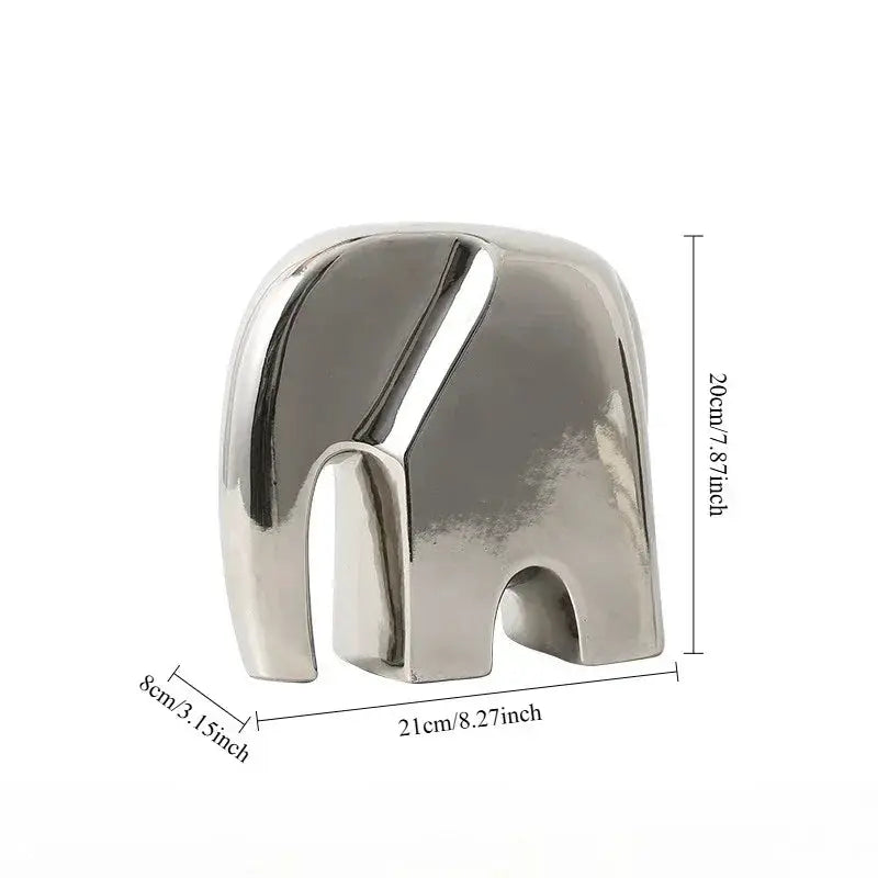 Modern Abstract Elephant Sculpture for Minimalist Home Decor by House Of Avana