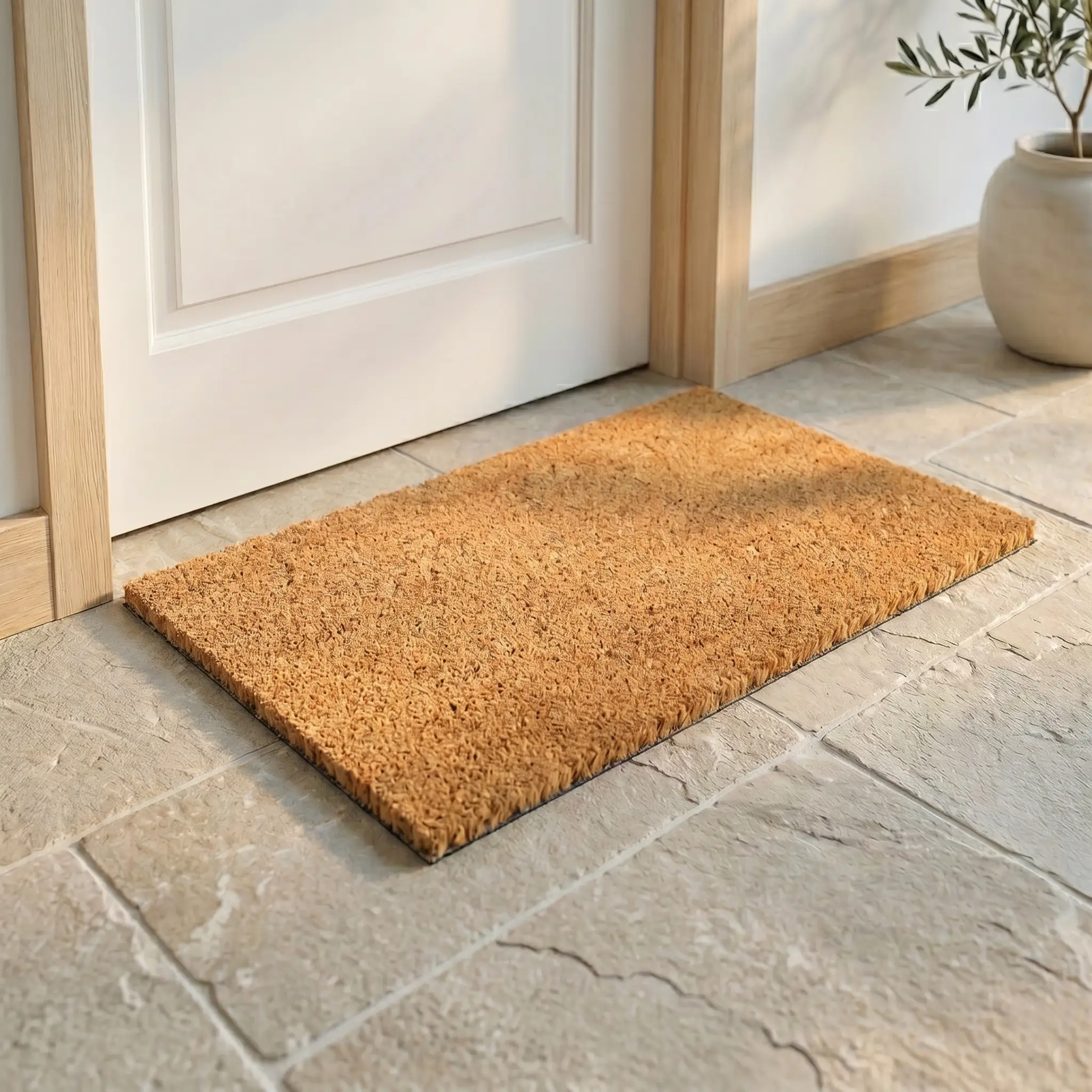 Minimalist Natural Coir Doormat by Fab Habitat