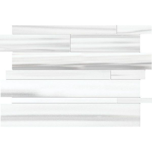 Mink White Honed Slides Marble Mosaics 11x17