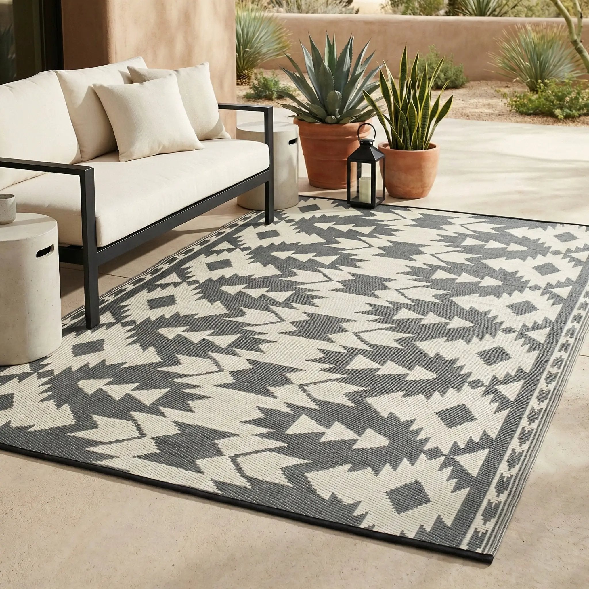 Miramar - Gray Outdoor Rug for Patio FINAL SALE by Fab Habitat