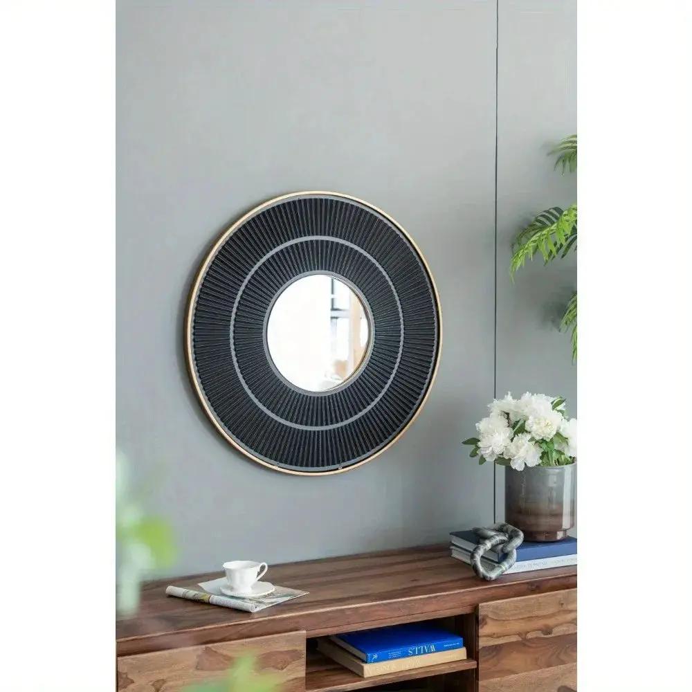 Mirror - Golden Wooden 24 Inch by House Of Avana