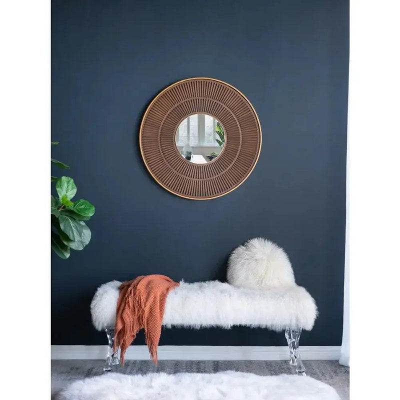 Mirror - Round Wooden by House Of Avana