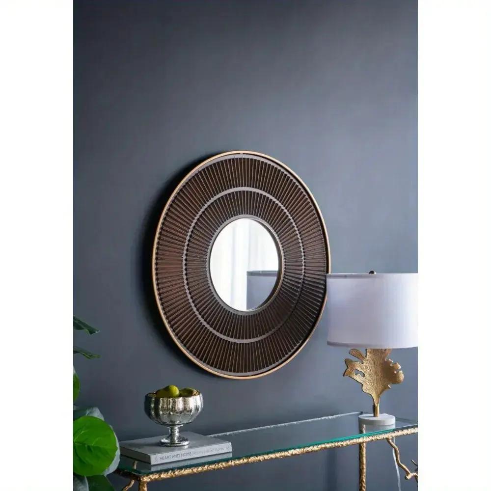 Mirror - Round Wooden by House Of Avana