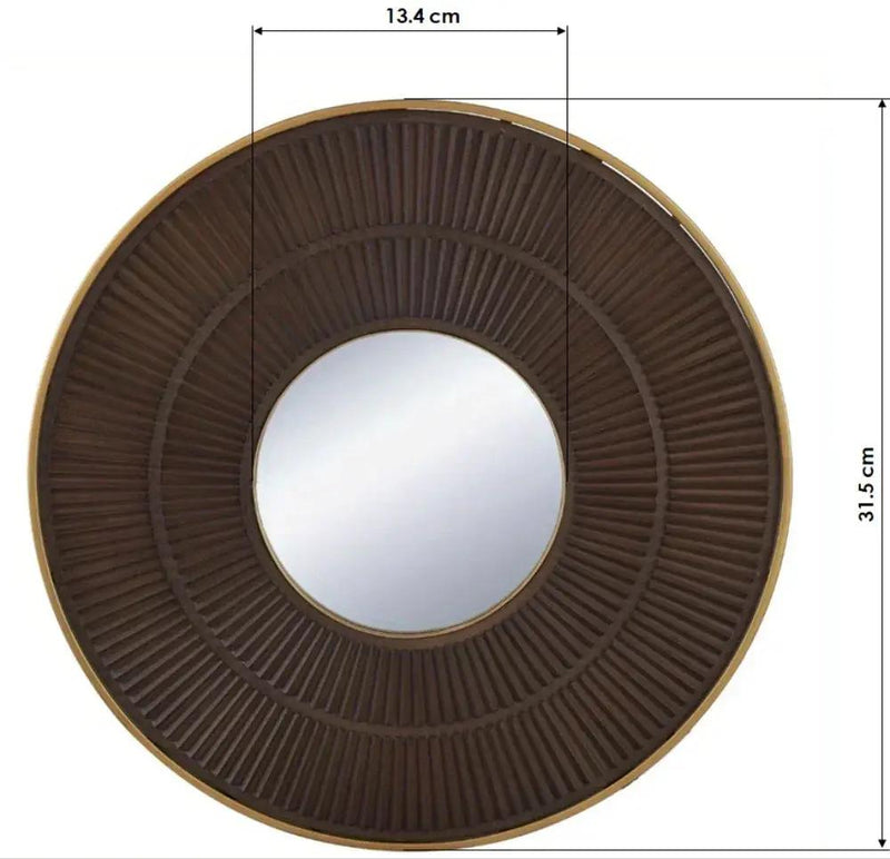 Mirror - Round Wooden by House Of Avana