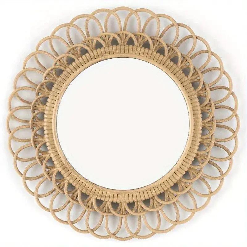 Mirror Set - Traditional Wicker Round 3 Piece by House Of Avana