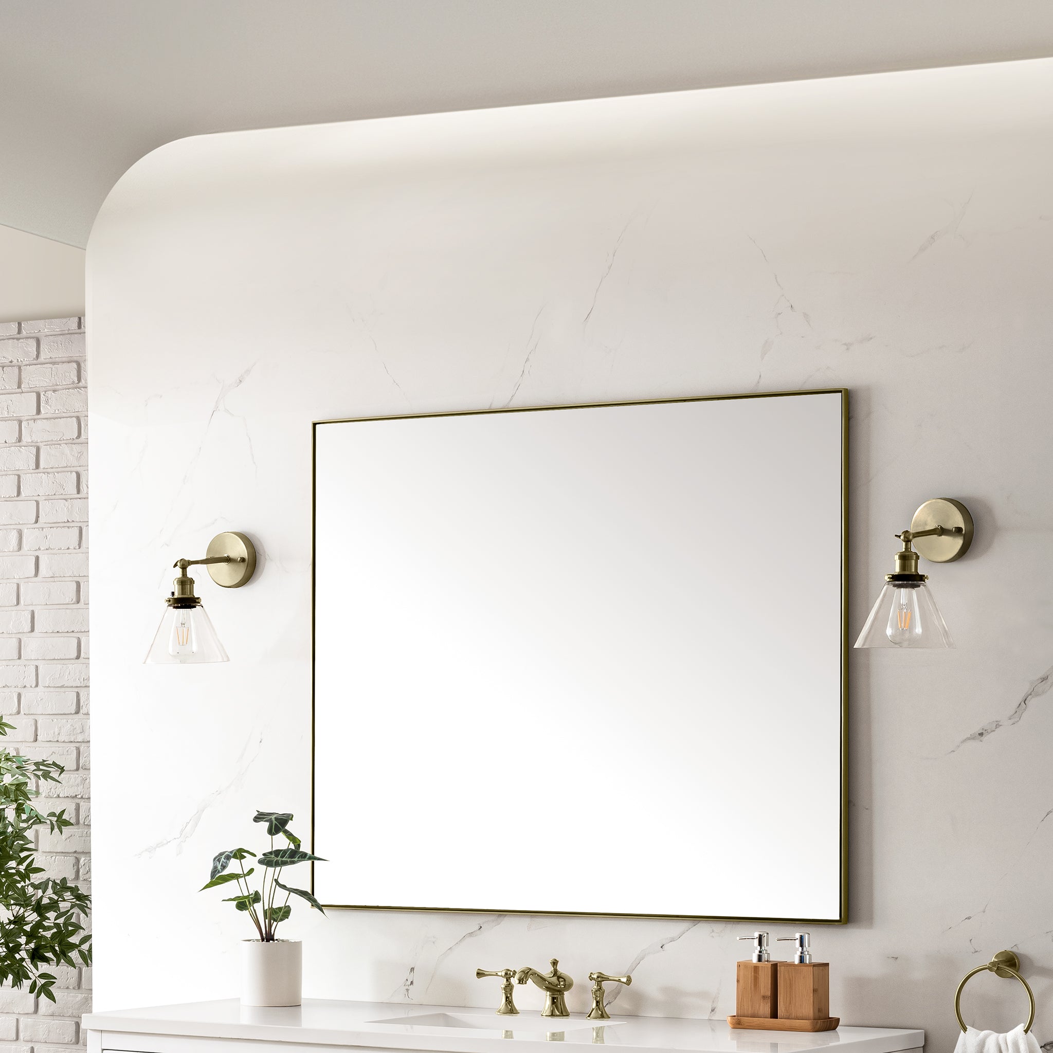 James Martin Rohe 48" Mirror, Champagne Brass, view 3