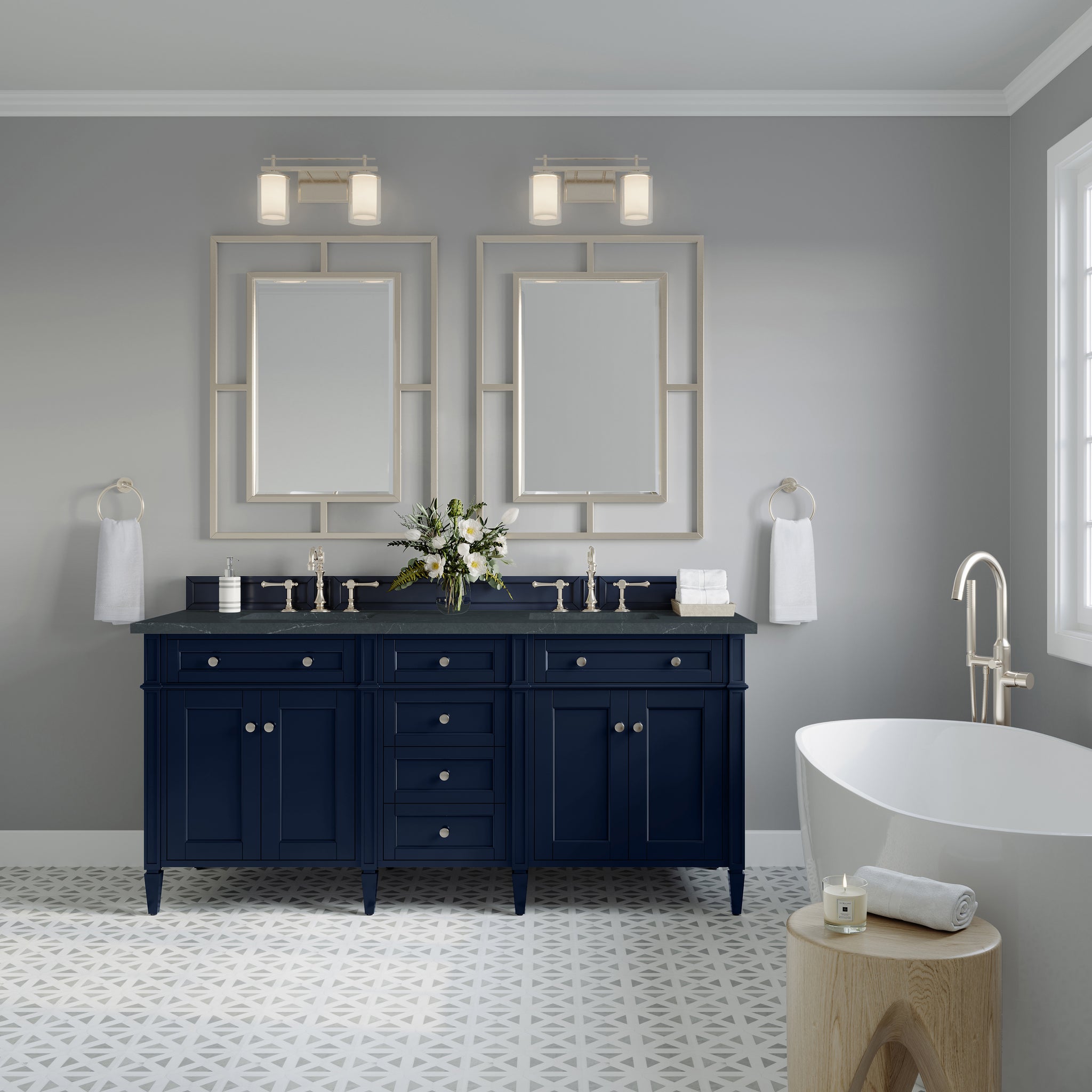 James Martin Brittany 72" Double Bathroom Vanity, Victory Blue, view 26