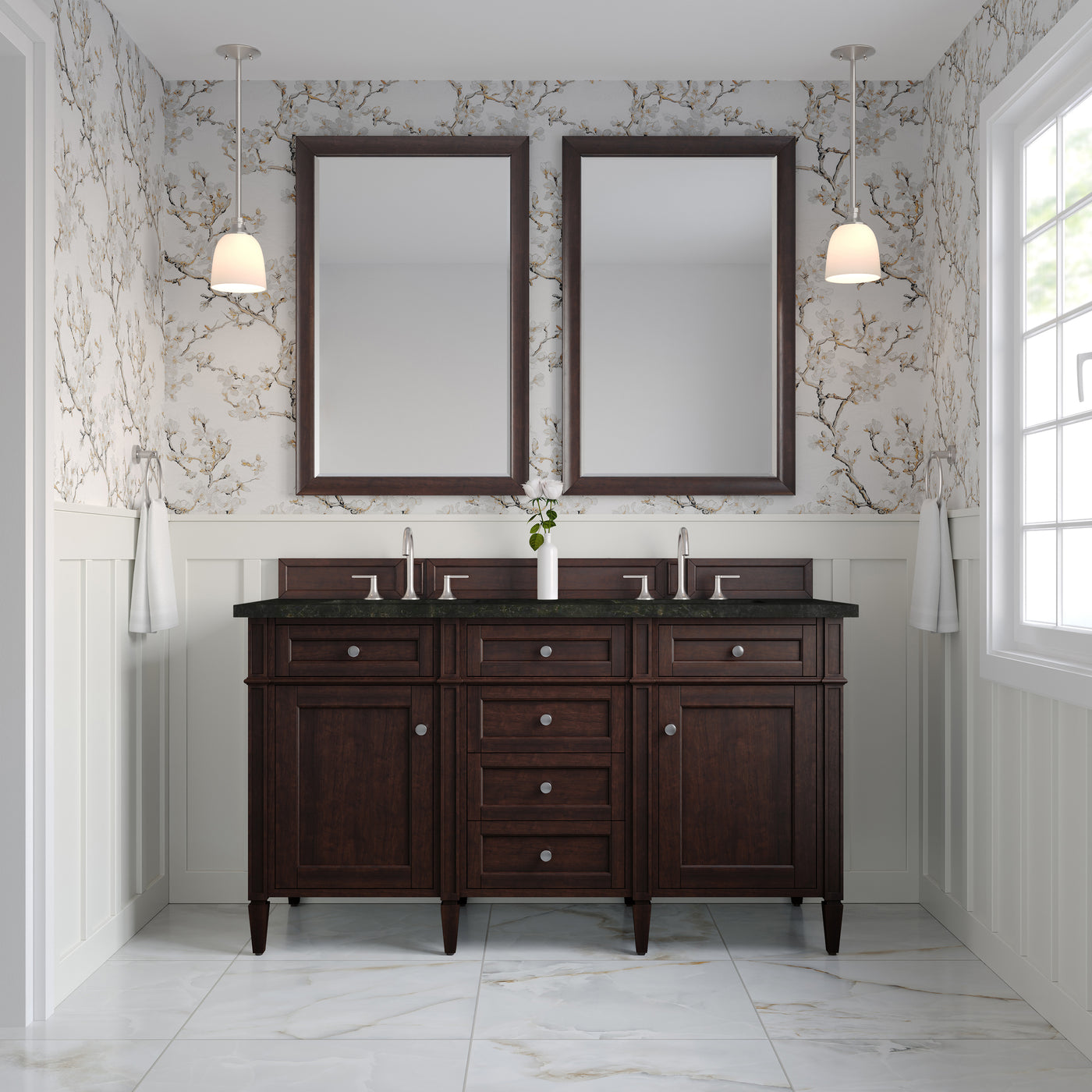 James Martin Brittany 60" Double Bathroom Vanity, Burnished Mahogany, view 39